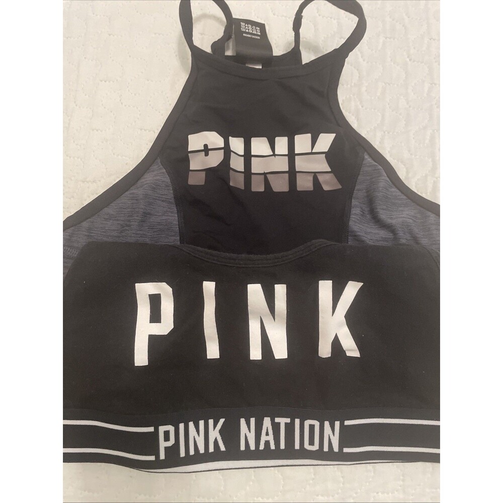 🩷VS✨2pc Victoria Secret Black Sports Bra Lot Size S Small